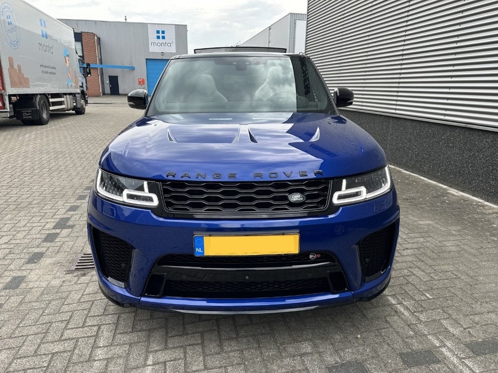 Land Rover Range Rover Sport SVR 5.0 V8 575pk CARBON/PANO, Automaat, Blauw, Apple Carplay, Vierwielaandrijving