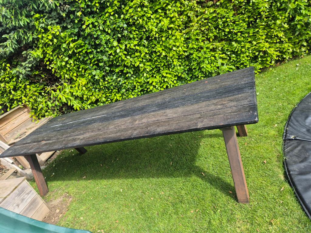 Grote ruige industriële eettafel 300x100, Huis en Inrichting, Tafels | Eettafels, Ophalen, Gebruikt, 200 cm of meer, 50 tot 100 cm