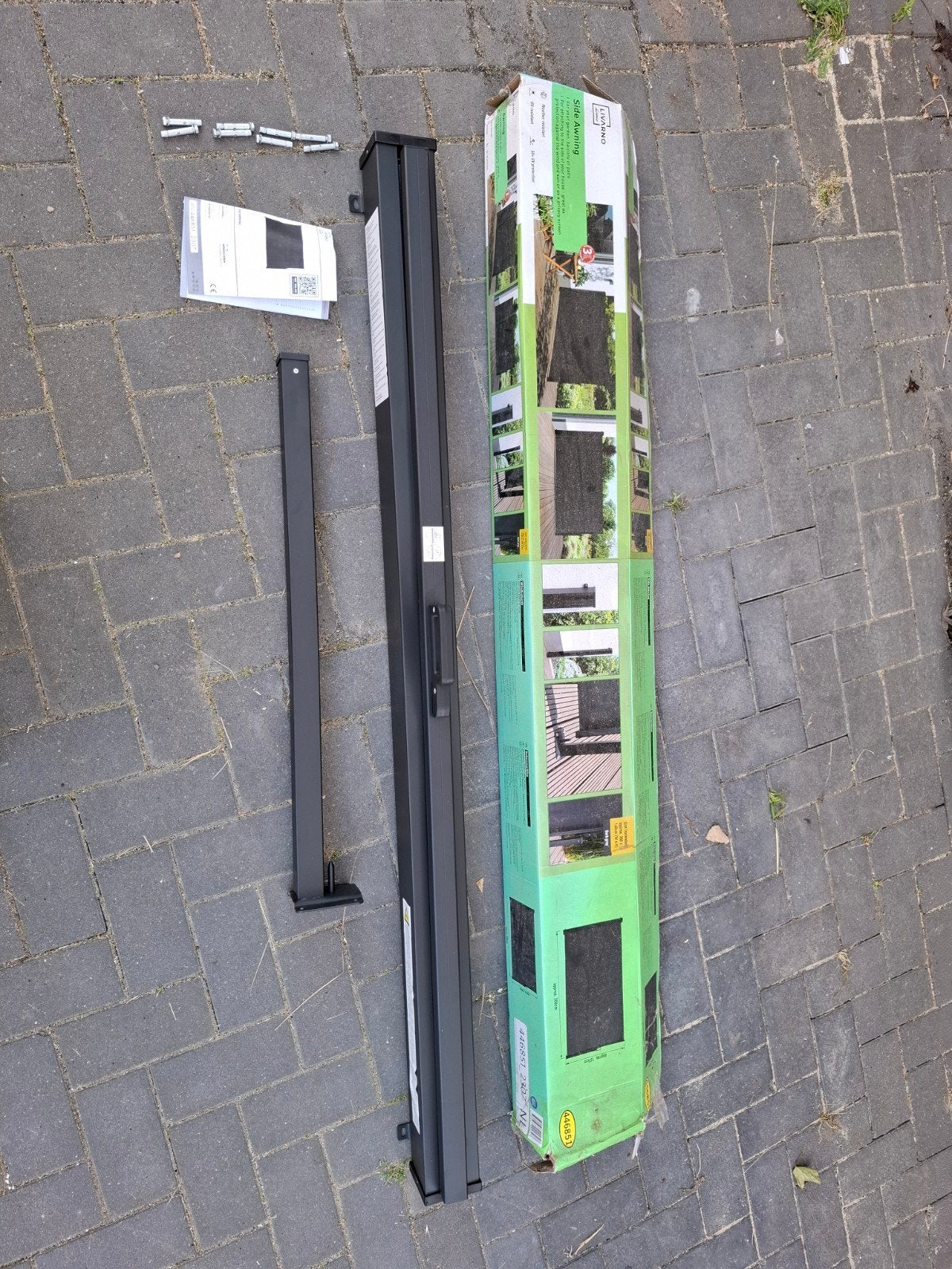 Nieuw privacy zonnescherm (zijscherm) - donkergrijs, Tuin en Terras, Zonneschermen, Ophalen, Nieuw, 150 tot 300 cm, 250 cm tot 450 cm
