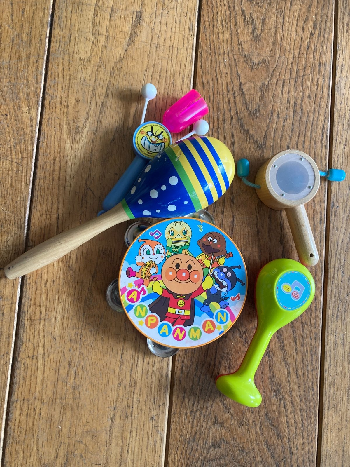 Leuke baby rammelaars en muziekinstrumenten set, Ophalen of Verzenden, Gebruikt, Rammelaar, Met geluid