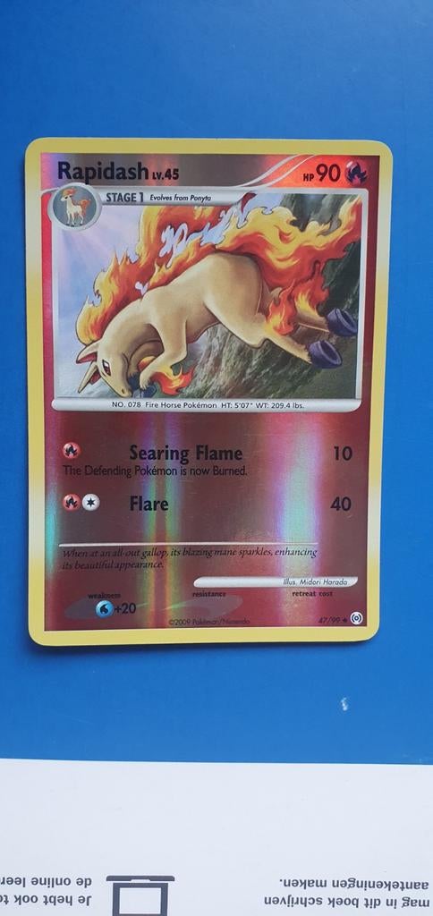 Rapidash 22/112 reverse holo pokemon kaart, Ophalen of Verzenden, Zo goed als nieuw