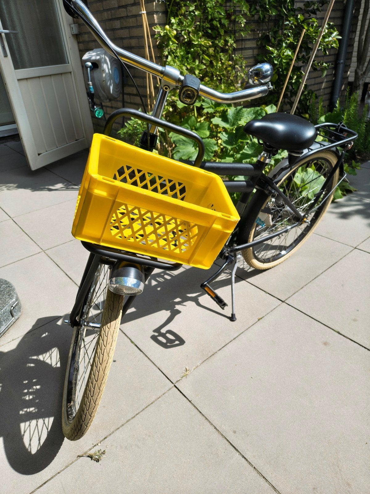 Batavus PackD kinderfiets 24" met Gele Krat - Zo goed als ni, Ophalen, Batavus, Zo goed als nieuw, Terugtraprem