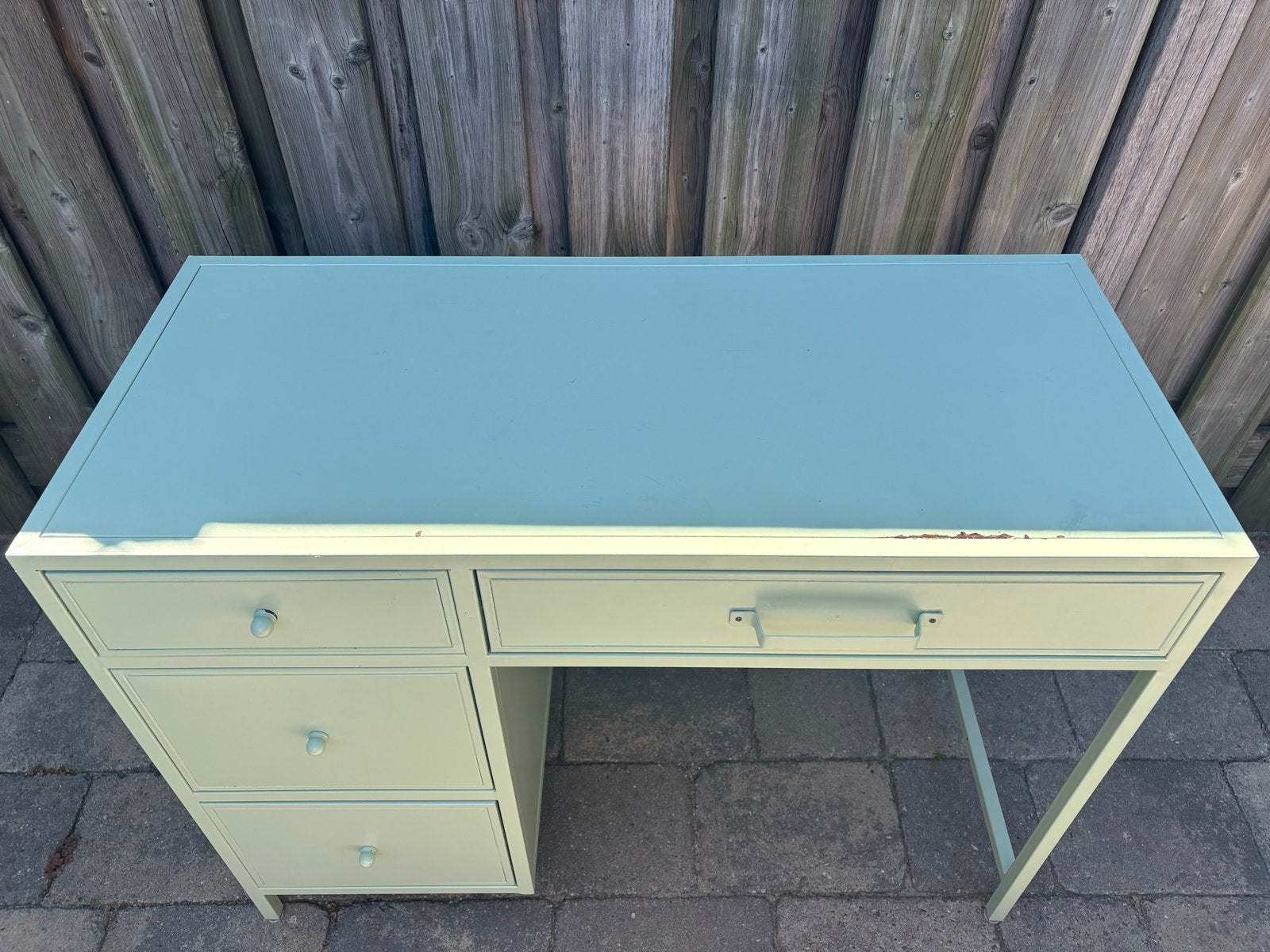 IKEA Mintgroen Bureau met 4 Lades - 100x77x44 cm, Ophalen, Groen, Gebruikt, Met lades