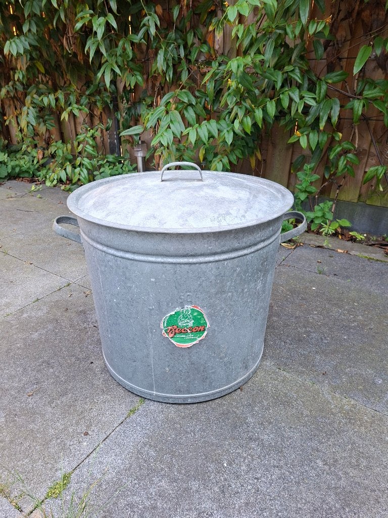 Grote zinken wasketel 50L, waterdicht, Antiek en Kunst, Curiosa en Brocante, Ophalen