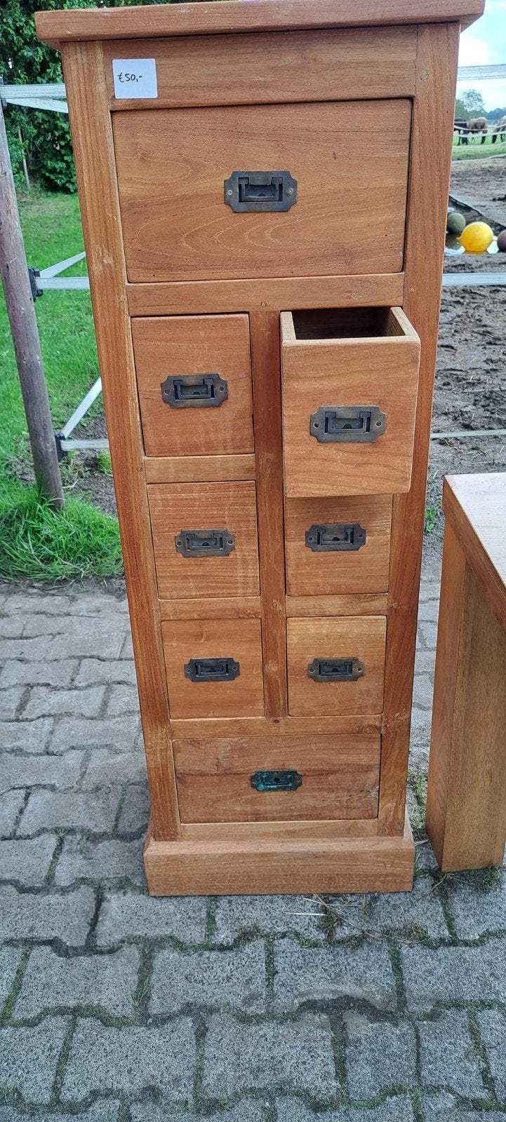 Teakhout ladekast., Verzenden