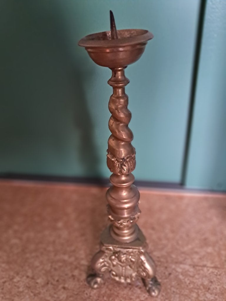Antieke bronzen kerkkandelaar - 52 cm hoog, Antiek en Kunst, Ophalen, Koper of Brons