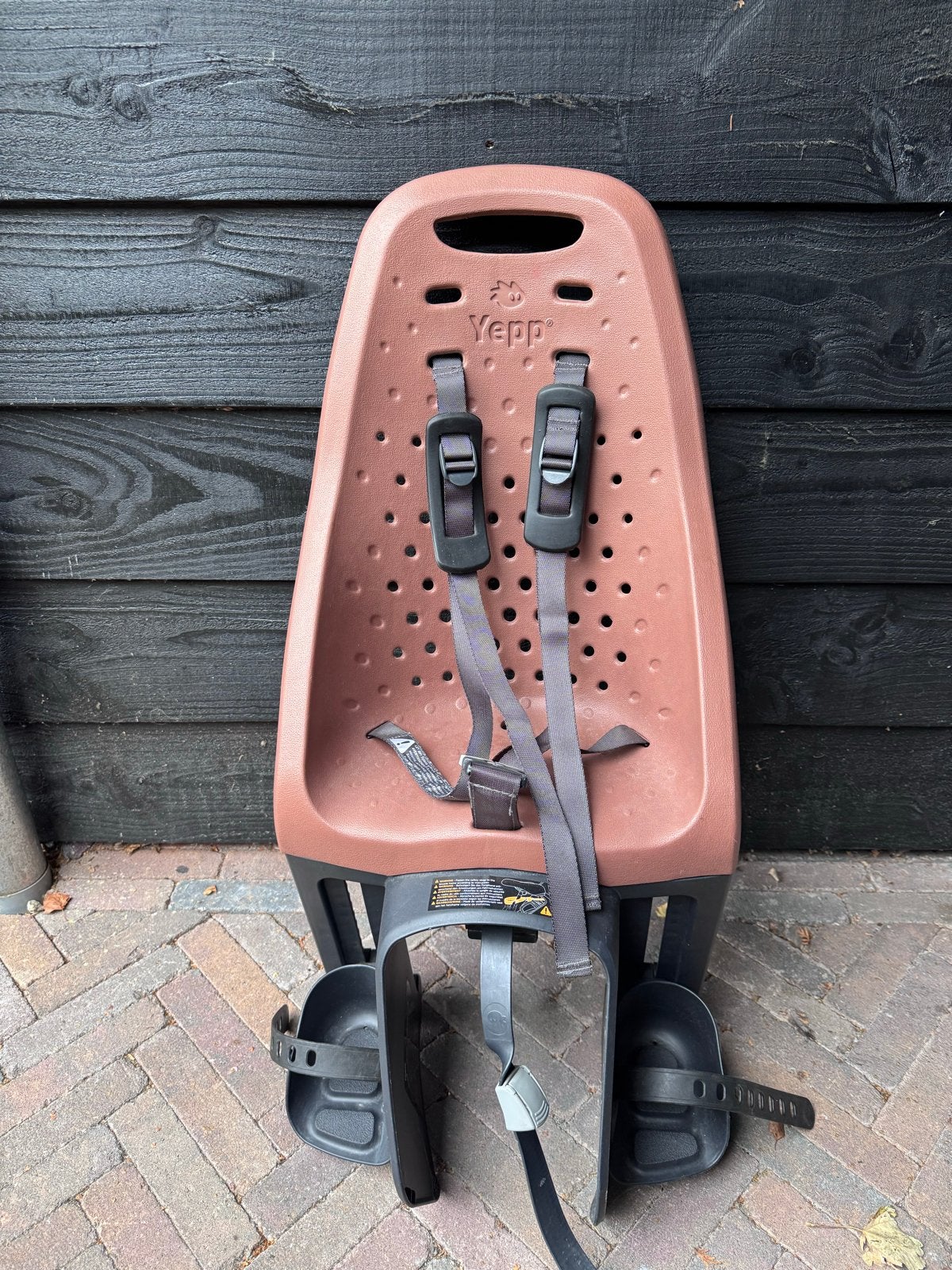Yepp Fietsstoeltje Achter - Bruin, Fietsen en Brommers, Achterzitje, Ophalen, 15 t/m 25 kg, Gebruikt