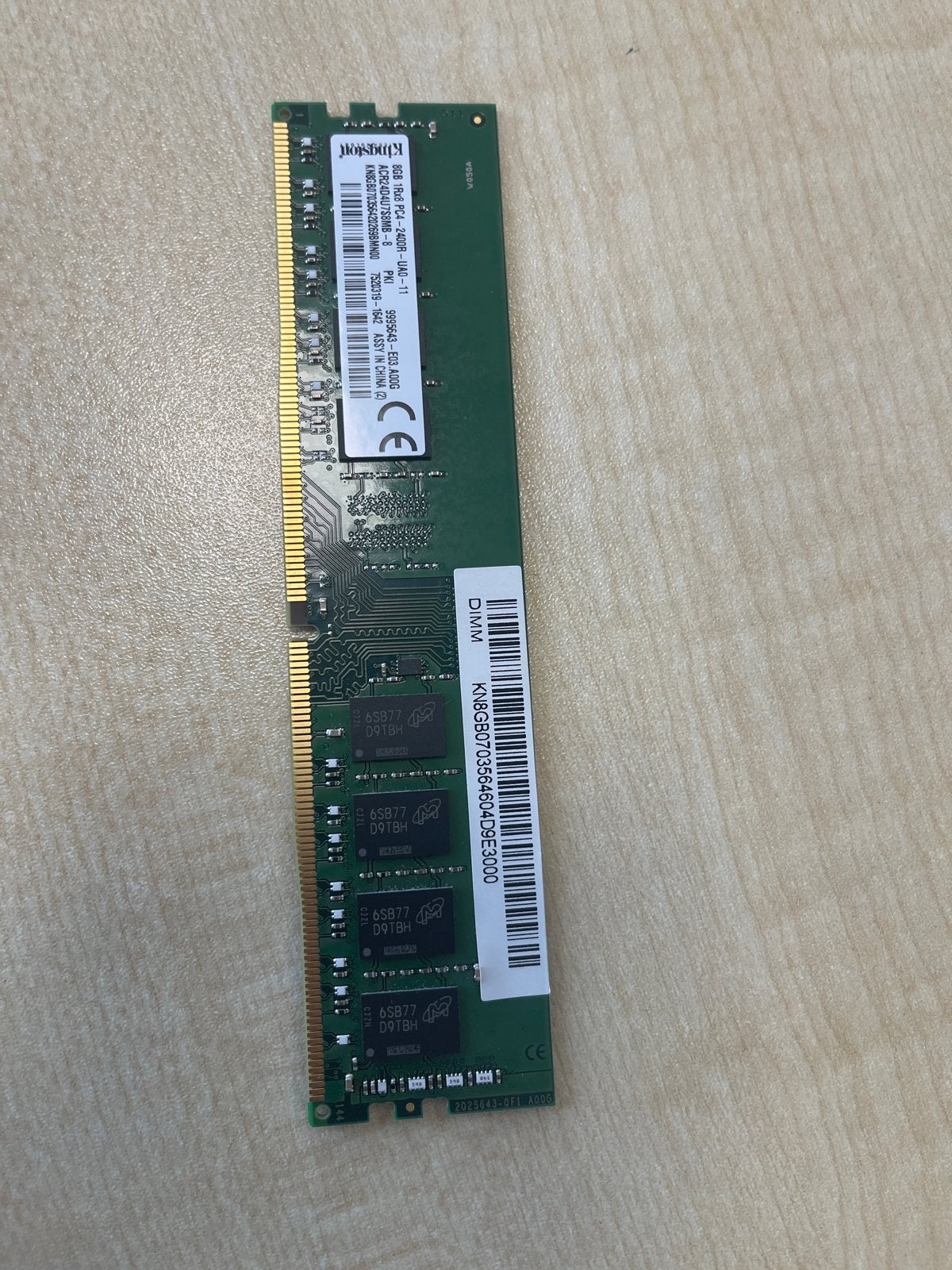 Kingston 8GB DDR4 RAM 2400MHz PC4-2400R, Computers en Software, RAM geheugen, Server, DDR4, 8 GB, Ophalen of Verzenden