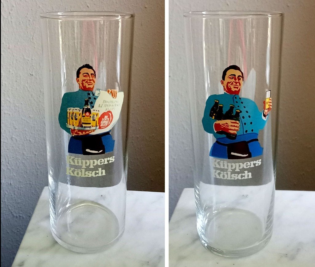 4 Jaren ‘70 Küppersbusch Kölsch bierglazen, Verzamelen, Ophalen of Verzenden, Zo goed als nieuw, Glas of Glazen, Overige merken