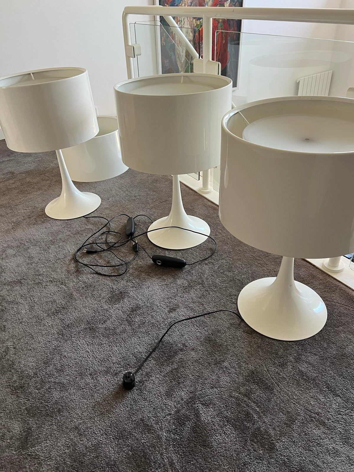 4x Flos Spun Light T1 Tafellampen - Dimbaar Design, Ophalen, Dimbaar, Gebruikt, Overige merken