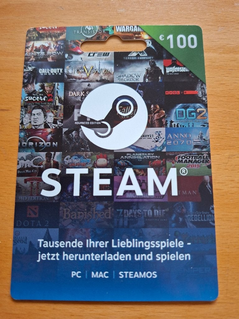 1 x Steamcard ongebruikt 75,- €, waarde 100,- €, Verzenden, Zo goed als nieuw