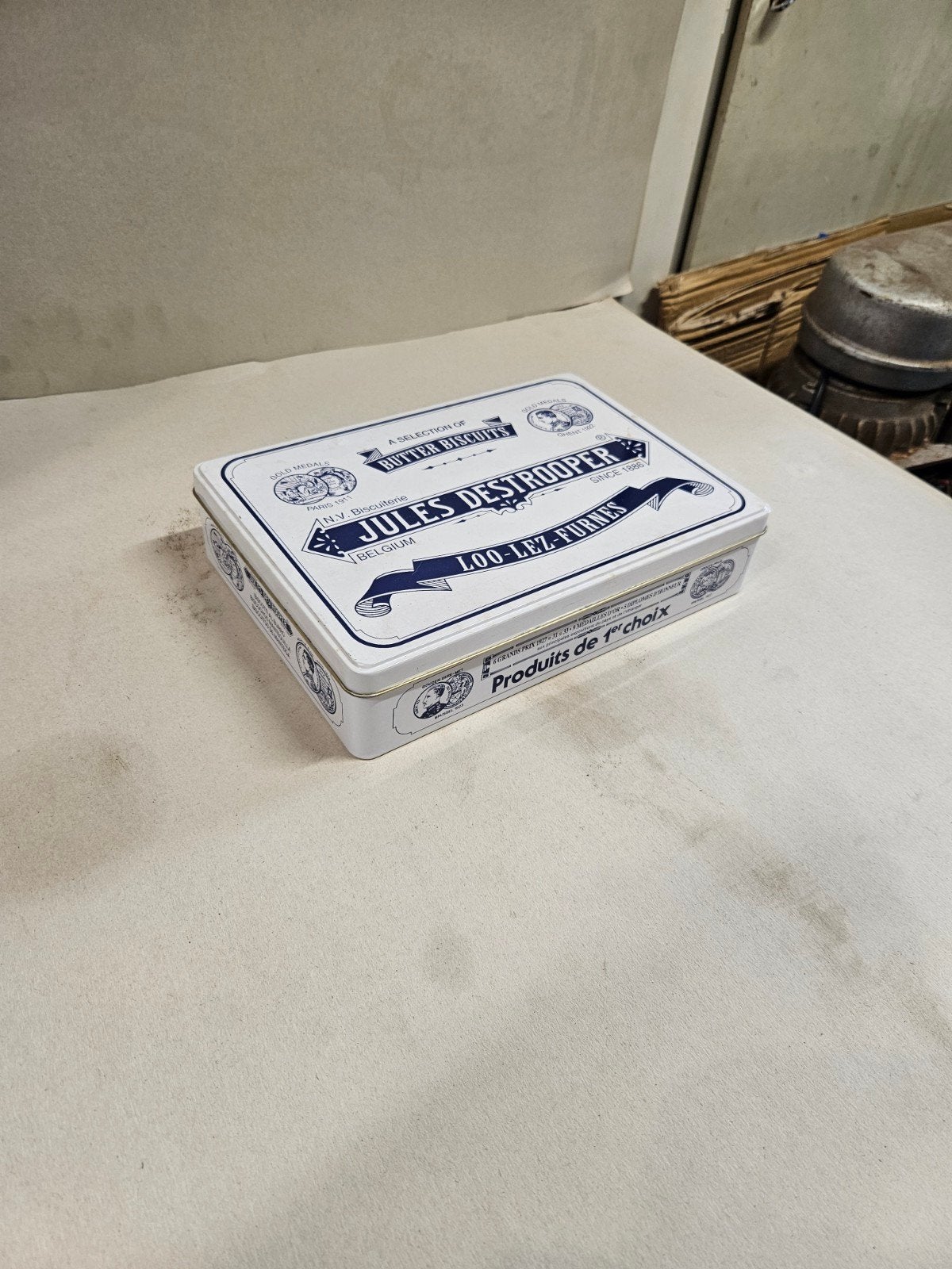 Vintage Jules Destrooper Koekblik - Loo-lez-Furnes, Verzamelen, Blikken, Ophalen of Verzenden