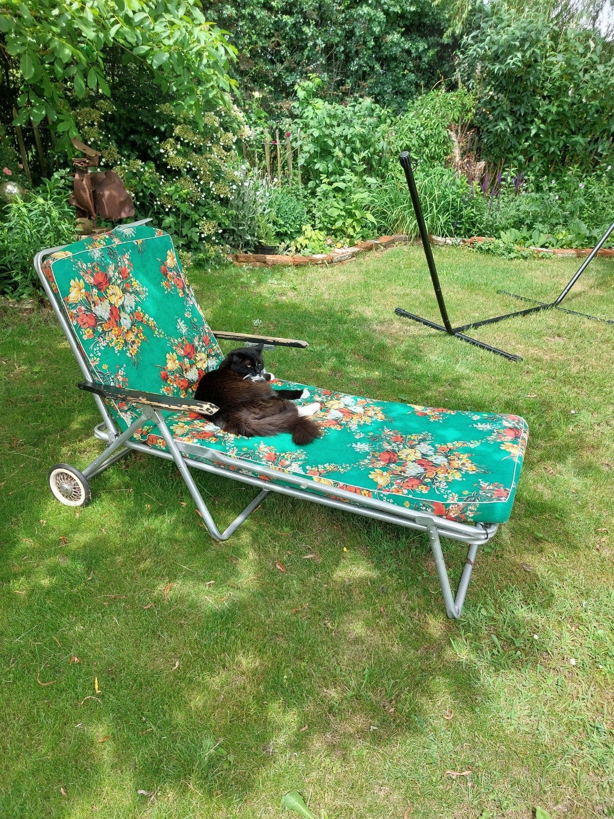 Vintage ligbed tuinbed, Tuin en Terras, Ligbedden, Ophalen, Gebruikt