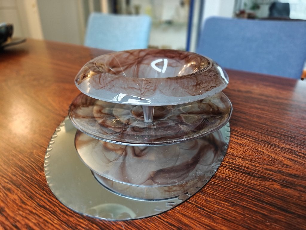 Walther & Söhne Sepia Cloud Glass fruitschaal / centerpiece, Ophalen