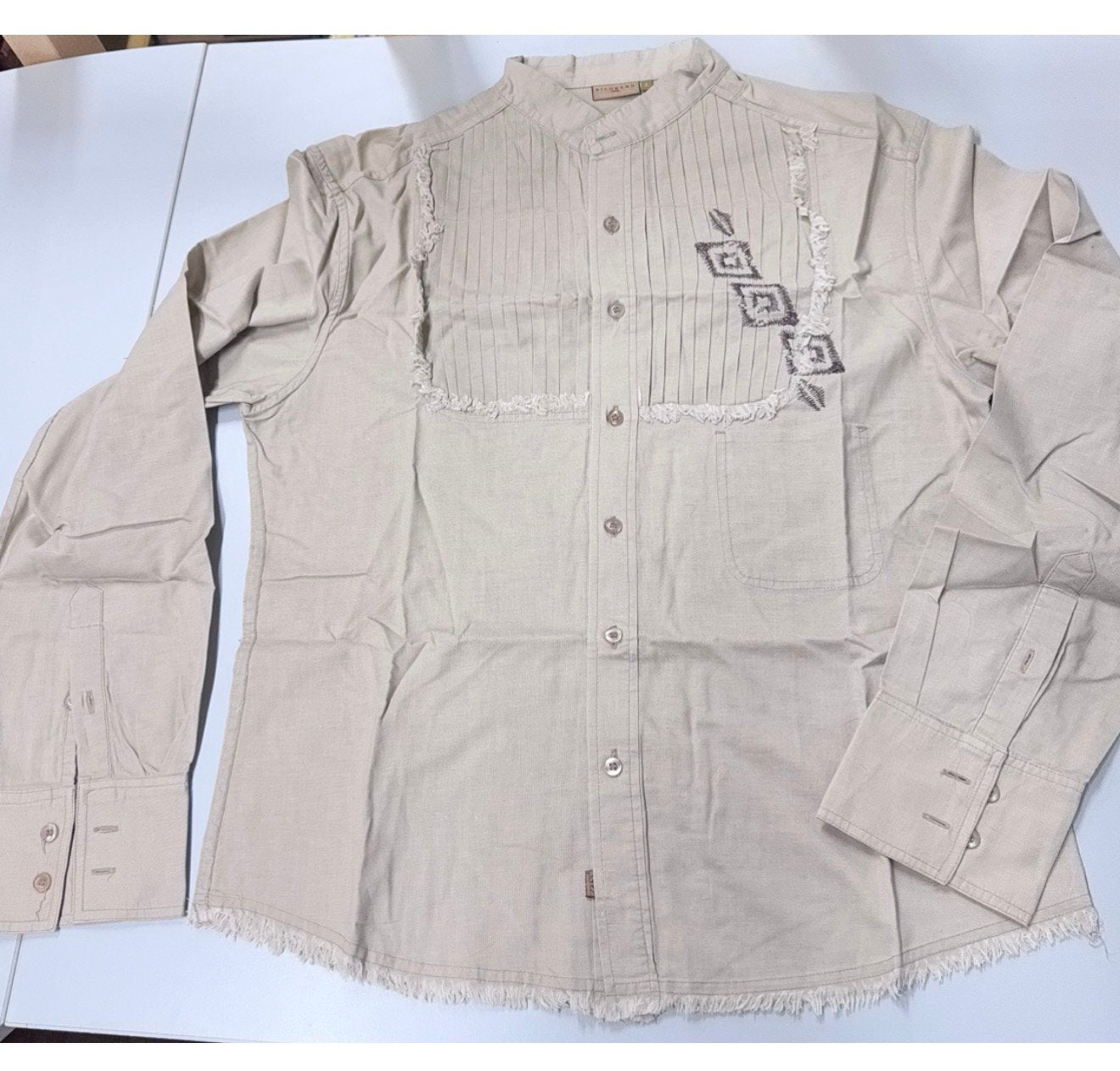 Richmond Overhemd blouse L western cowboy vintage beige, Kleding | Heren, Overhemden, Beige, Ophalen of Verzenden, Zo goed als nieuw