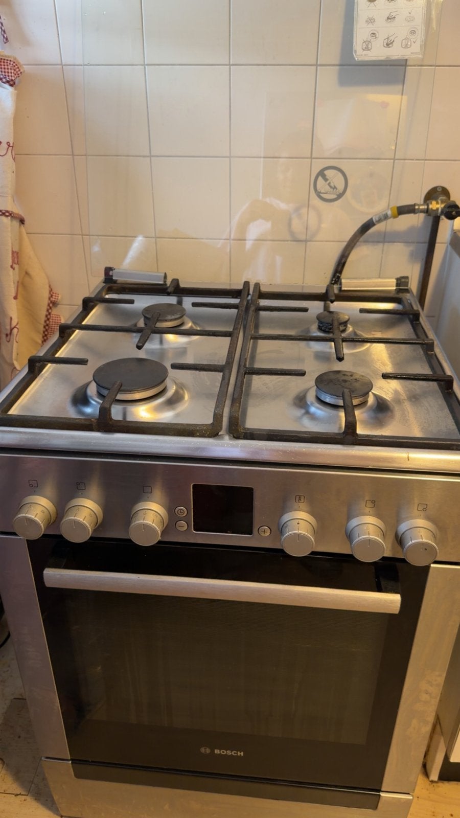 Bosch Vrijstaand Gasfornuis met Oven - Zo goed als nieuw, Ophalen, 60 cm of meer, 4 kookzones, Zo goed als nieuw