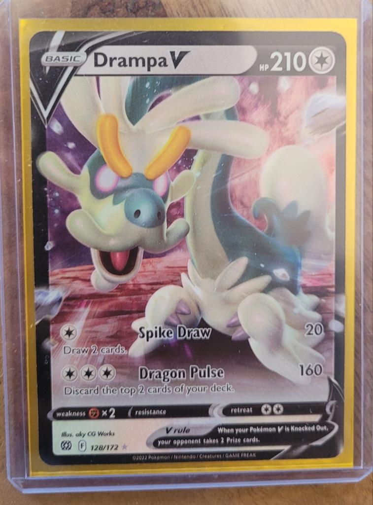 Drampa V Pokémon Kaart 128/172 Brilliant Stars, Ophalen of Verzenden, Zo goed als nieuw, Losse kaart