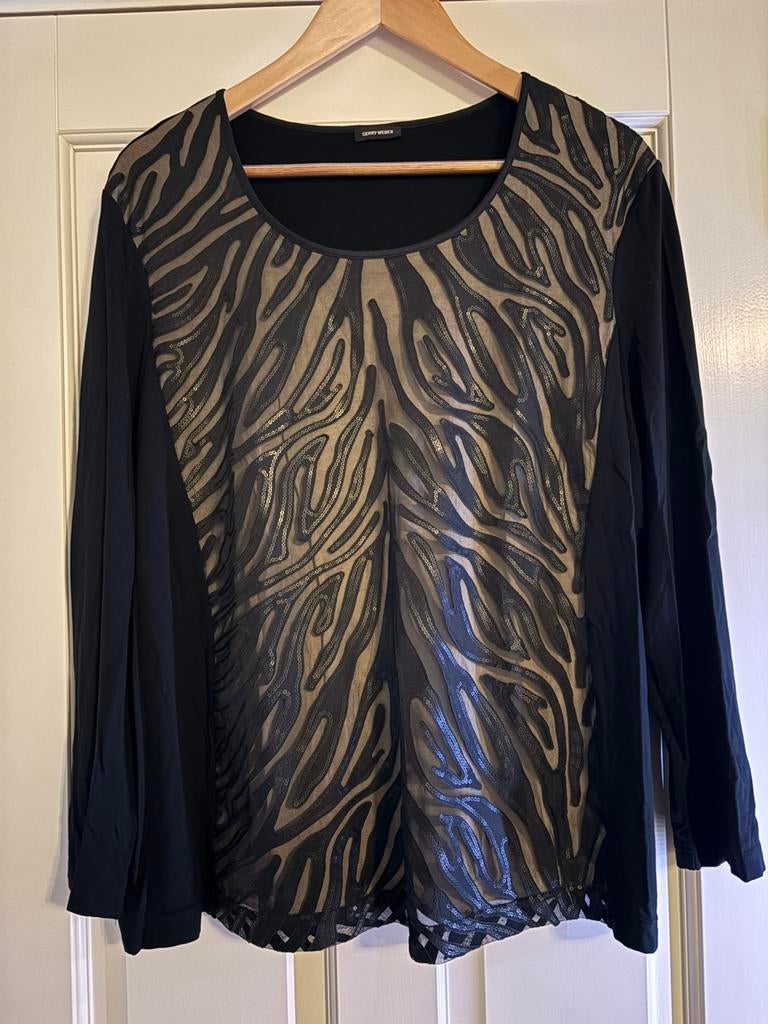 Apart shirt van Gerry Weber maat 46 zgan, Ophalen of Verzenden, Zo goed als nieuw, Maat 46/48 (XL) of groter, Zwart