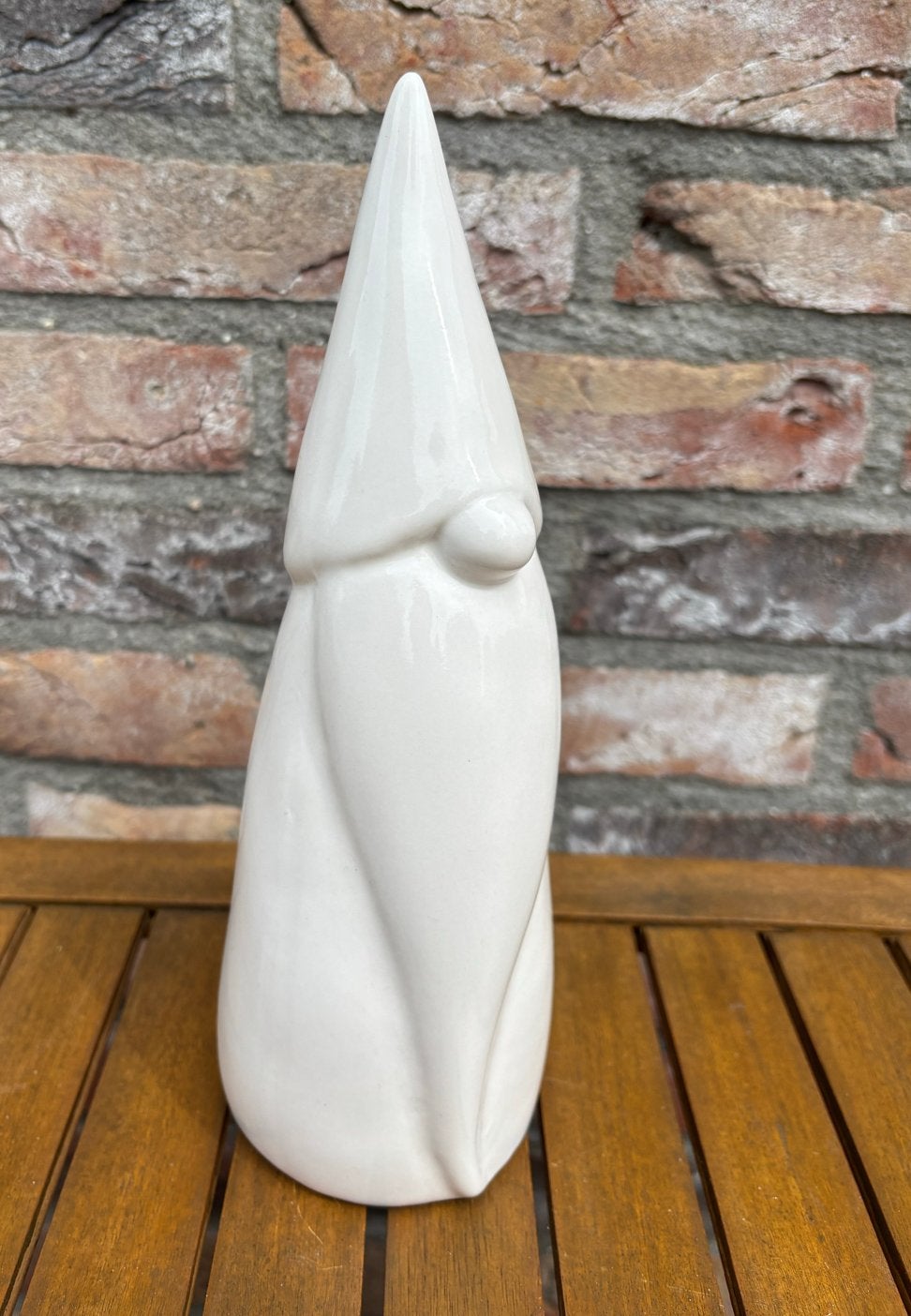 Witte keramische kabouter decoratie scandinavie, Ophalen, Zo goed als nieuw, Modern, Wit