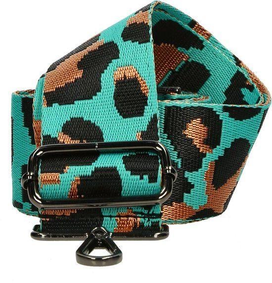 Bag strap - tassenriem schouderband/riem - turquoise/zw/br., Sieraden, Tassen en Uiterlijk, Tassen | Damestassen, Blauw, Overige typen