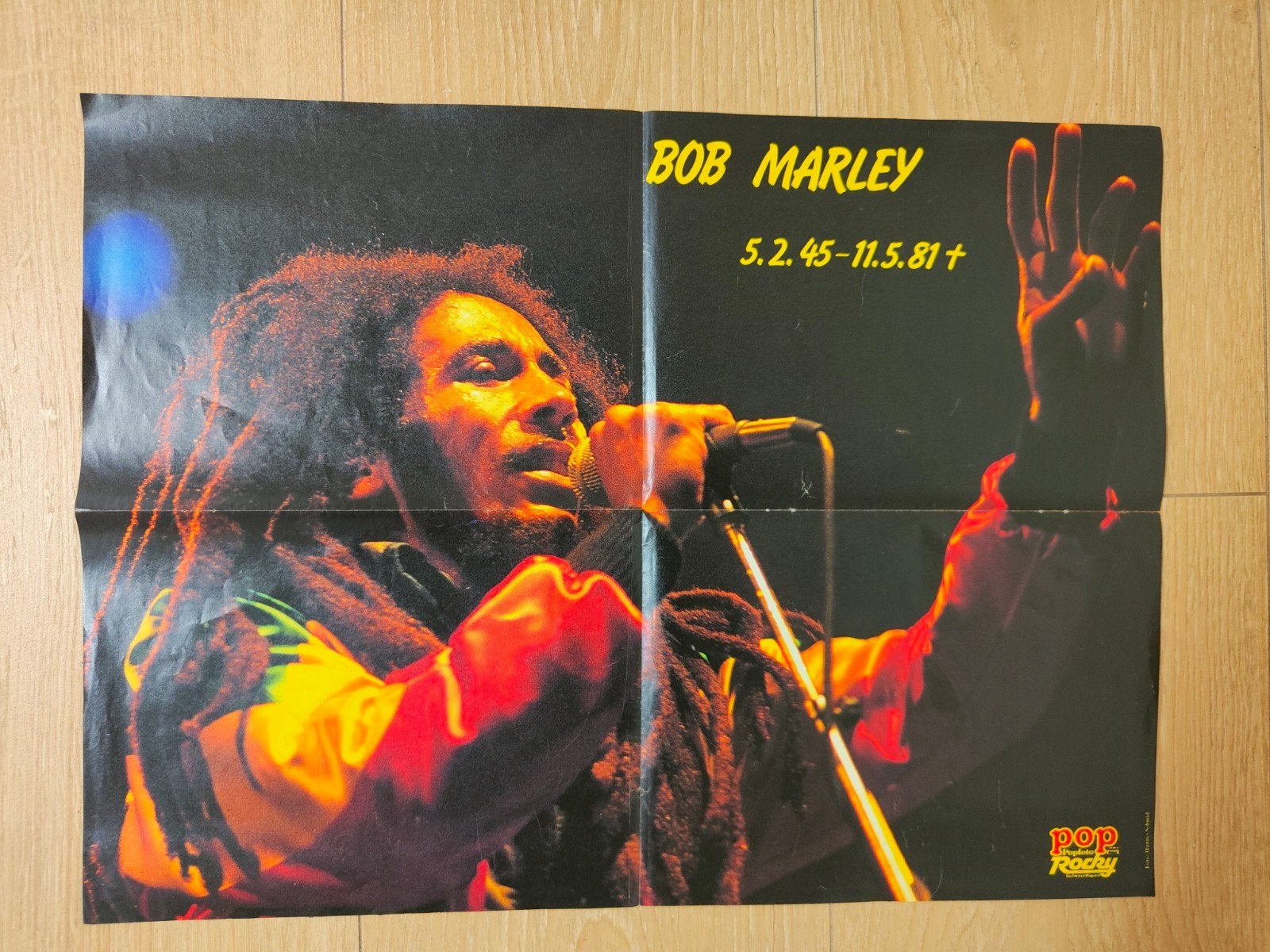 Popfoto Rocky (Duits) Super Poster Bob Marley, Ophalen of Verzenden, 1980 tot heden, Buitenland, Tijdschrift