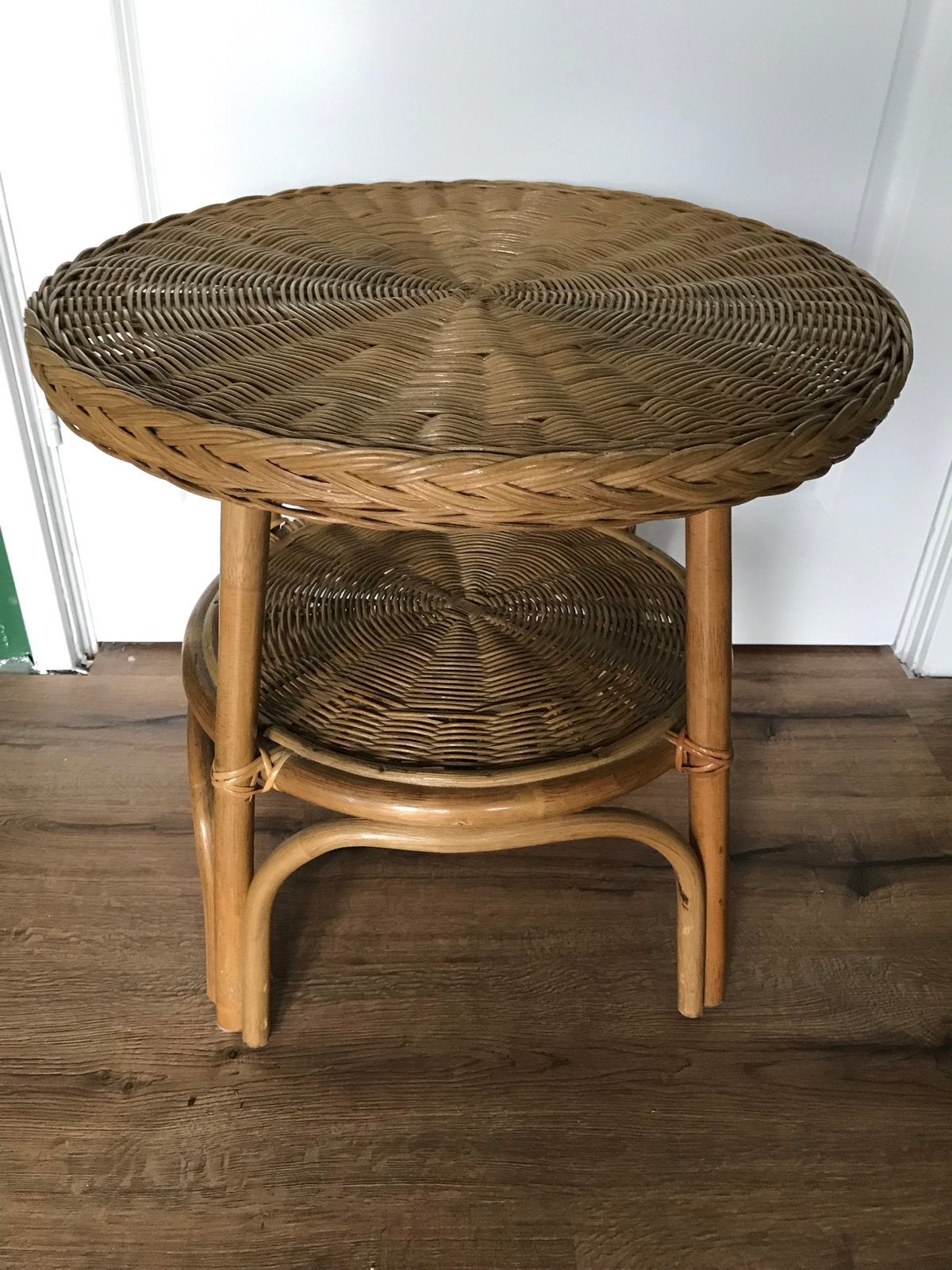 Rotan tafel zsm ophalen rattan bamboe salontafel, Ophalen, Zo goed als nieuw, Rond, 50 tot 100 cm