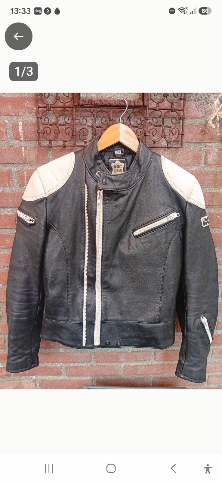 Leren dames motorjas zwart wit - Maat 36 (S), Ophalen, Dames, Jas | leer