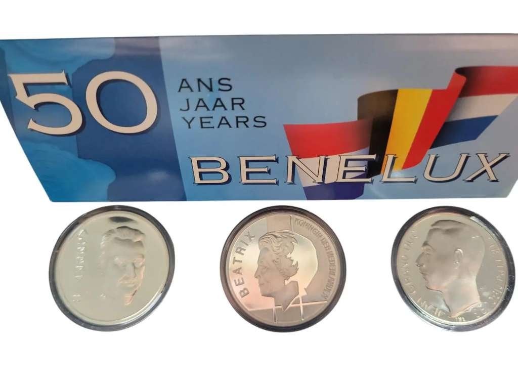 Benelux set 10 gulden en 250 Francs 1994 (3 stuks), Setje, Koningin Beatrix, Zilver, Overige waardes