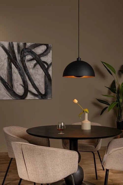 Nieuwe Lucide Siemon Hanglamp Zwart/Goud, Ophalen of Verzenden, Nieuw, Modern