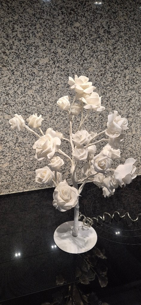 Lamp witte rozenstruik, Overige merken, 45 cm, Ophalen of Verzenden, Met schakelaar