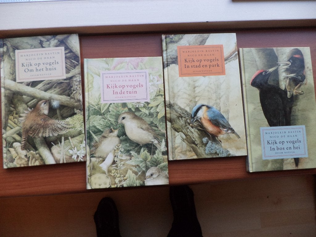 Marjolein Bastin: 4x Kijk op vogels: huis, tuin, stad, bos, Boeken, Natuur, Ophalen of Verzenden, Zo goed als nieuw, Vogels