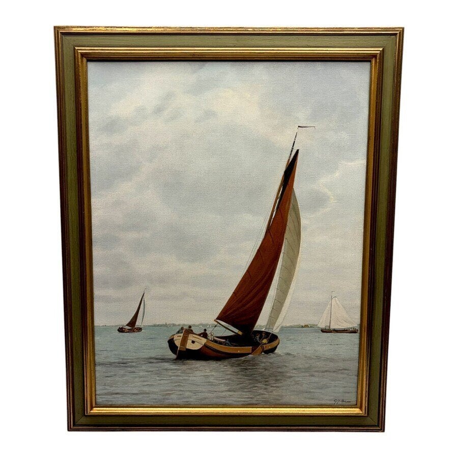 Gerhardus Jan Adema ( 1898-1981) - Skûtsjes op het water, Ophalen of Verzenden