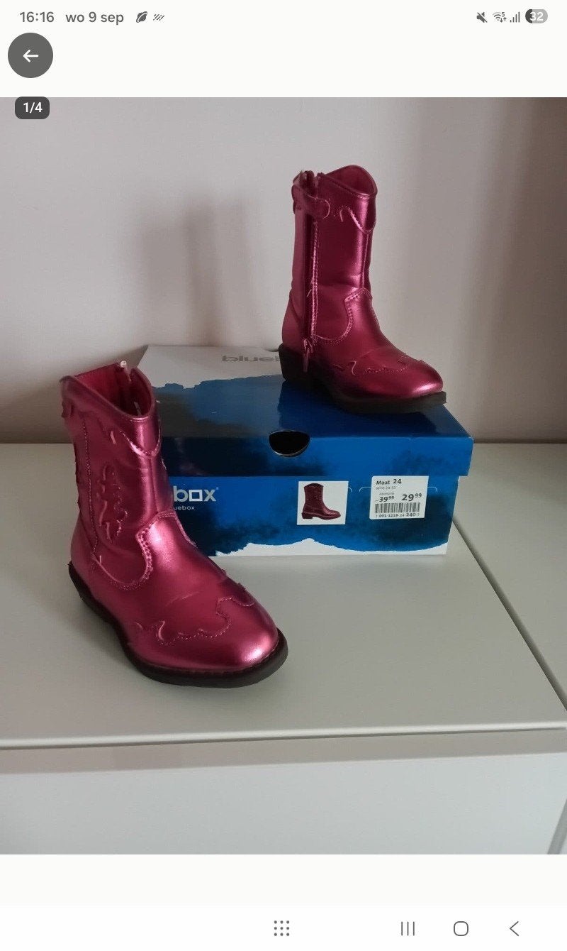 roze glimmende cowboy laarzen mt 24 nieuw, Ophalen, Meisje, Nieuw, Laarzen
