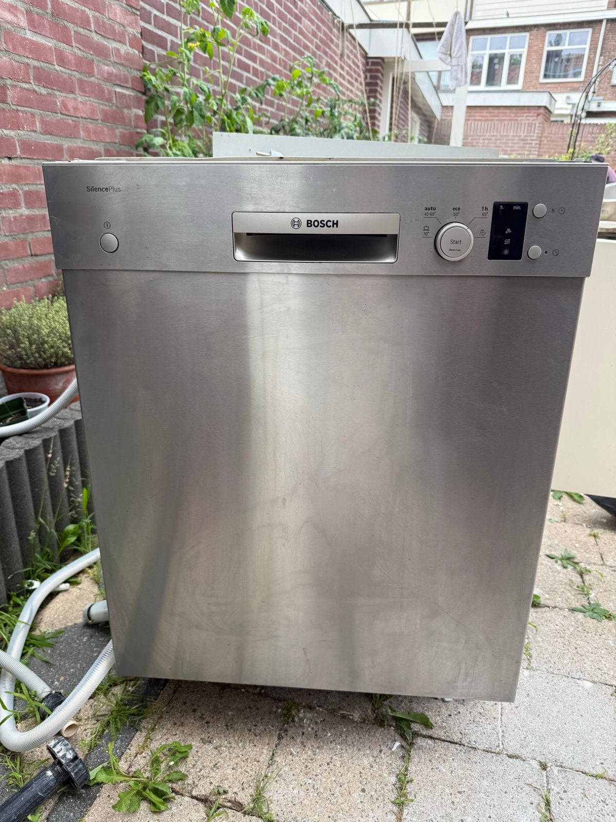 Bosch SilencePlus Vrijstaande Vaatwasser RVS, Witgoed en Apparatuur, Vaatwasmachines, Ophalen, Gebruikt, 60 cm of meer, Eco programma