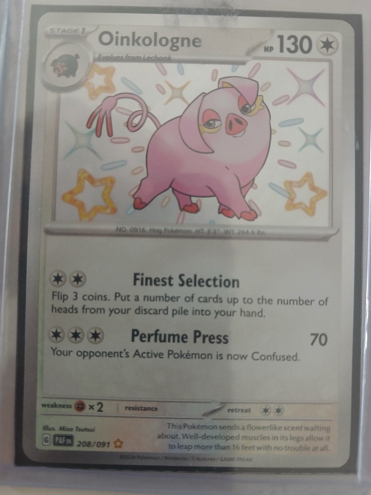 Pokémon Kaart: Oinkologne (Foil) - PAFN 208/091, Ophalen of Verzenden, Zo goed als nieuw, Losse kaart, Foil