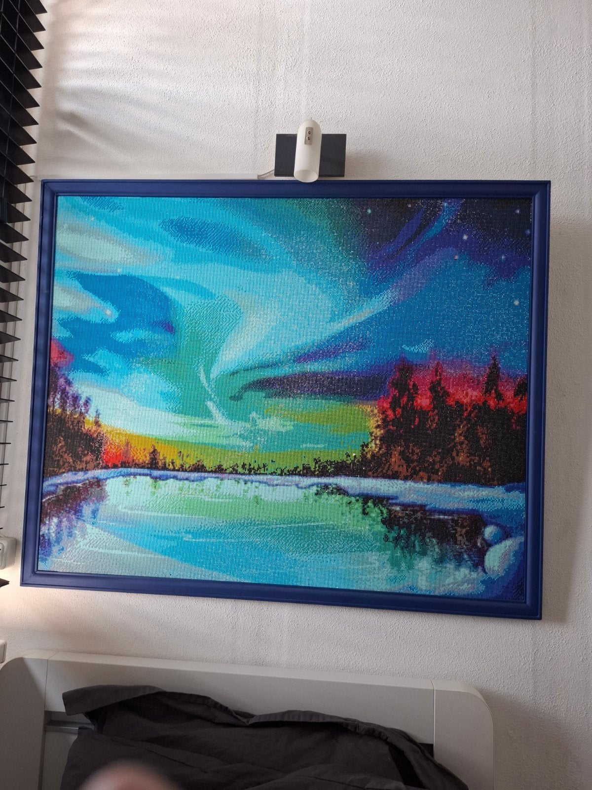 Diamond Painting Noorderlicht - Ingelijst, Ophalen, Overige typen, Zo goed als nieuw, 100 tot 125 cm