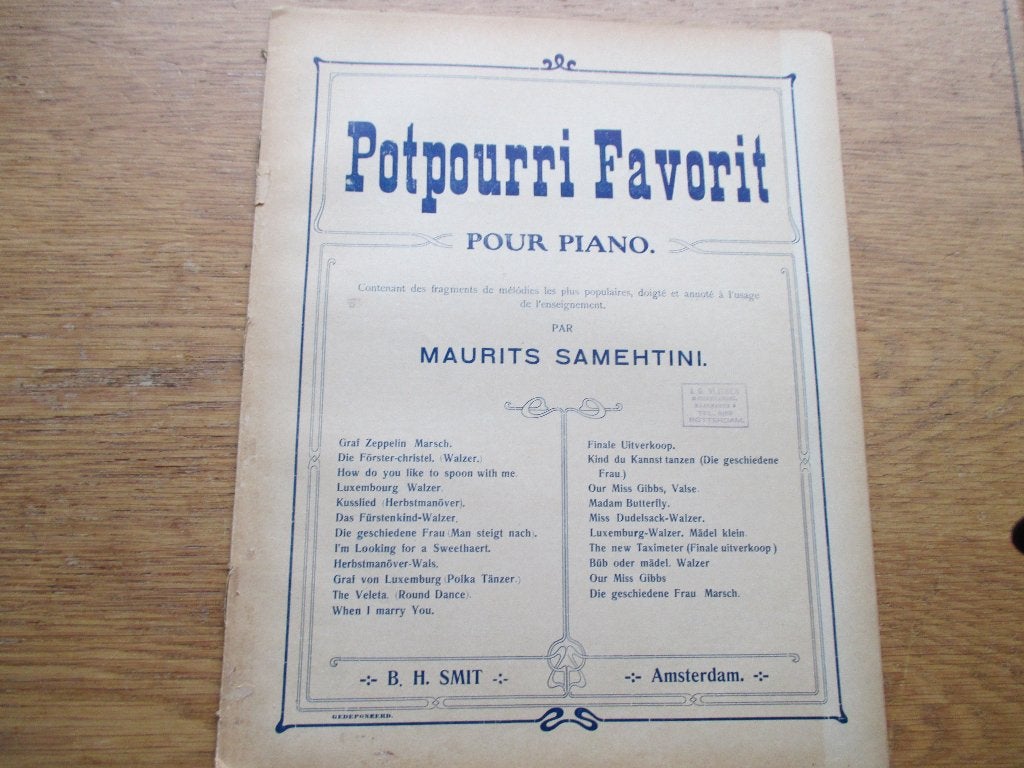 Maurits samehtini - potpourri favorit - voor piano, Muziek en Instrumenten, Gebruikt, Ophalen of Verzenden, Artiest of Componist