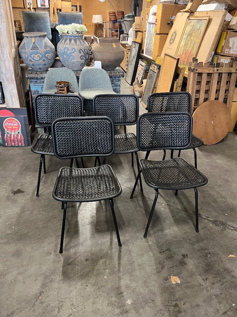 5 x Stoel S550 van het Merk Satelliet voor binnen/buiten, Ophalen, Kunststof, Ibiza/Boho/Botanisch, Zwart