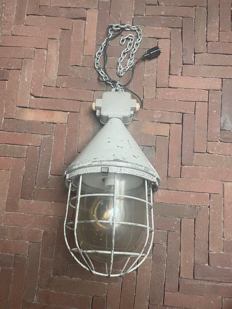 Authentieke Industriële Scheepslamp / Fabriekslamp, Ophalen