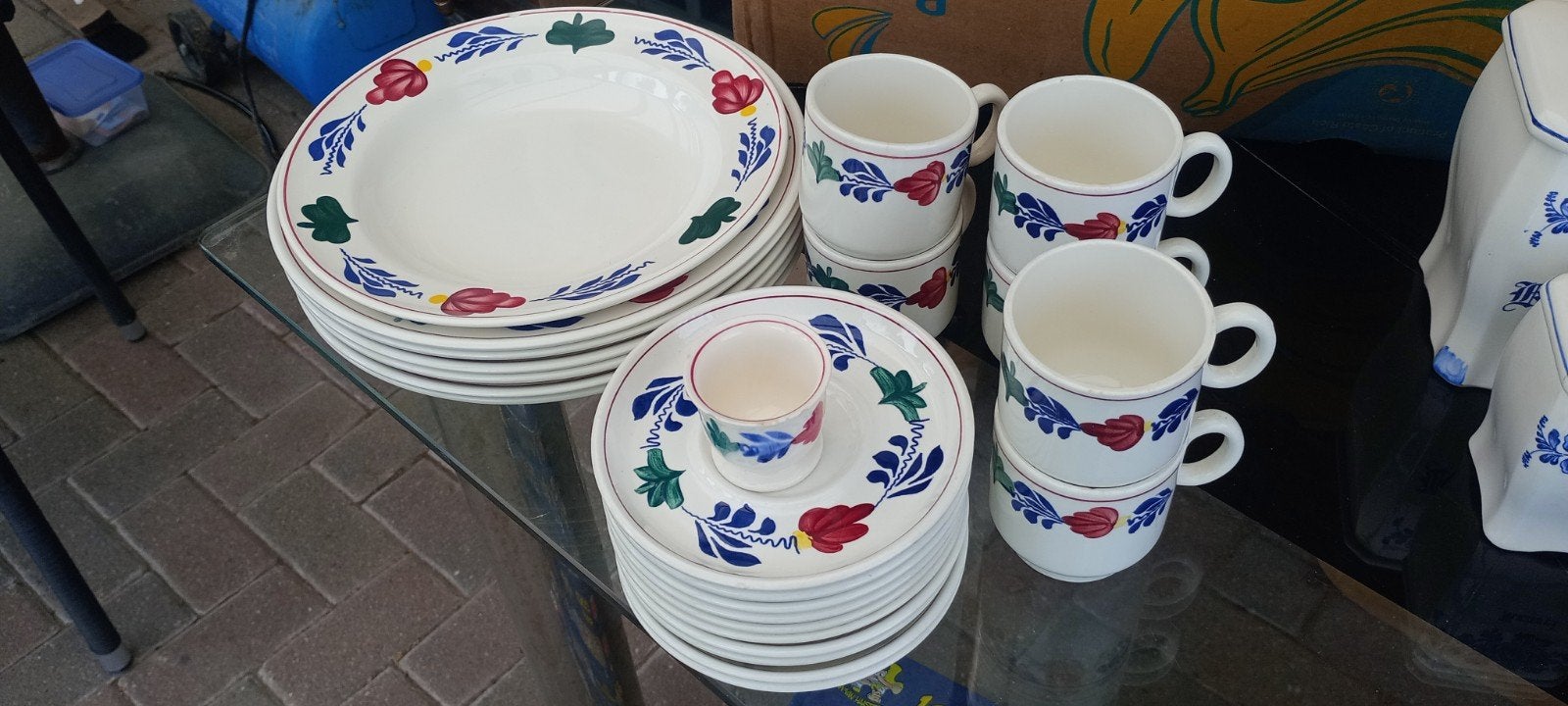 Vintage Boerenbont Servies, Ophalen, Gebruikt, Keramiek, Landelijk/Boerenbont