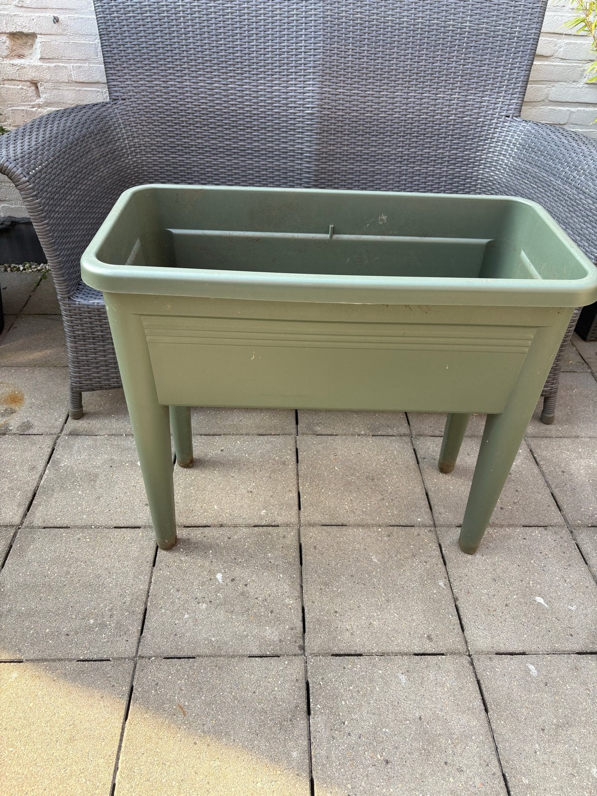 Groene plantenbak op poten, Tuin en Terras, Ophalen, Kunststof, Gebruikt, Balkon