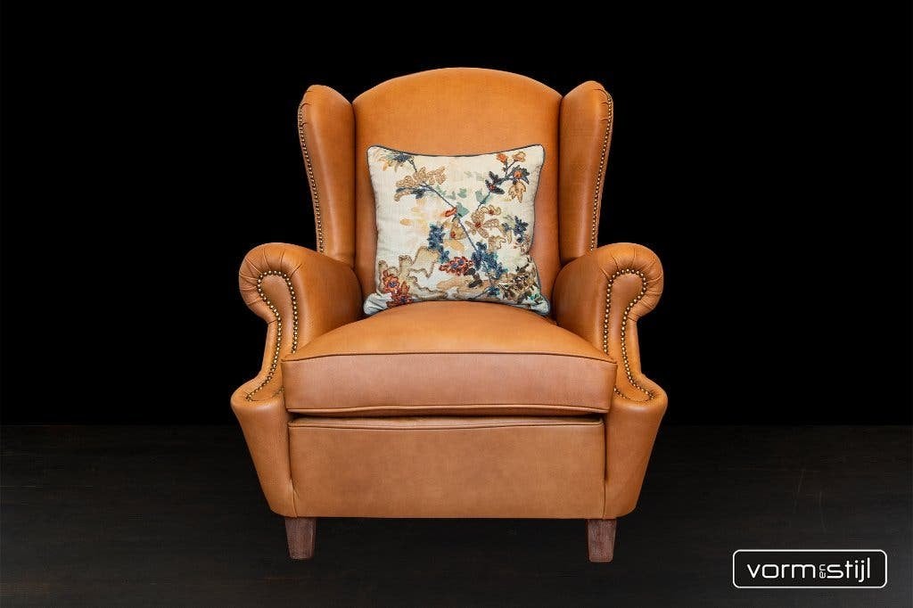 Oorfauteuil/wingchair, Ophalen, Zo goed als nieuw, 75 tot 100 cm, Leer