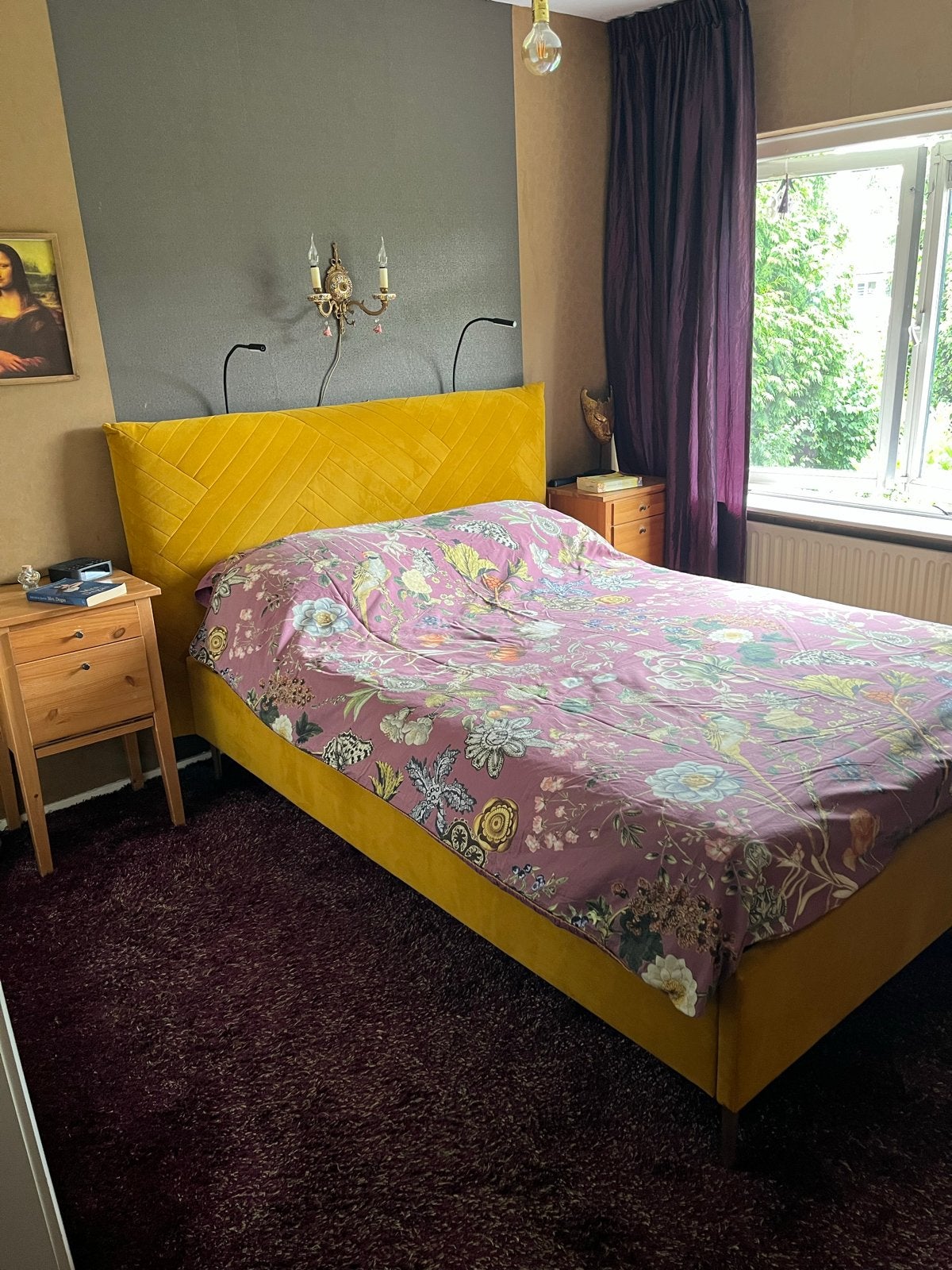 Tweepersoonsbed 140 cm, met verstelbare lattenbodems, Ophalen, Verstelbaar, Overige kleuren, Tweepersoons