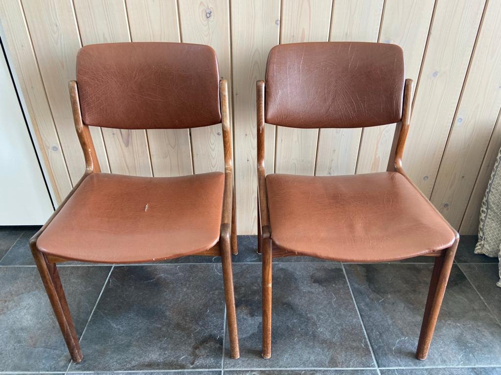Set van 2 Vintage Eetkamerstoelen, Antiek en Kunst, Antiek | Meubels | Stoelen en Banken, Ophalen