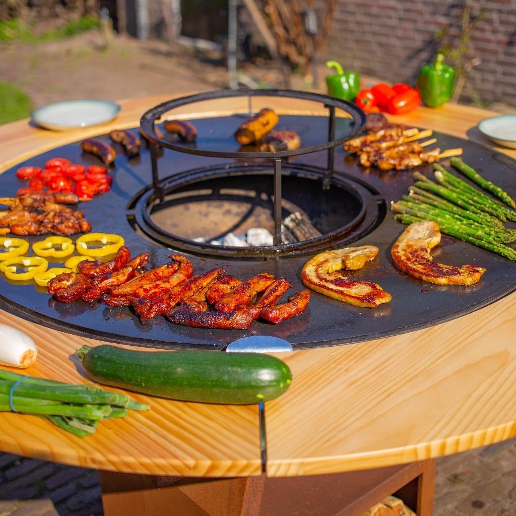 Plancha BBQ grill Maestro 100 cm Cortenstaal buitenkeuken, Tuin en Terras, Houtskoolbarbecues, Ophalen of Verzenden, Nieuw, RJRoyal Living