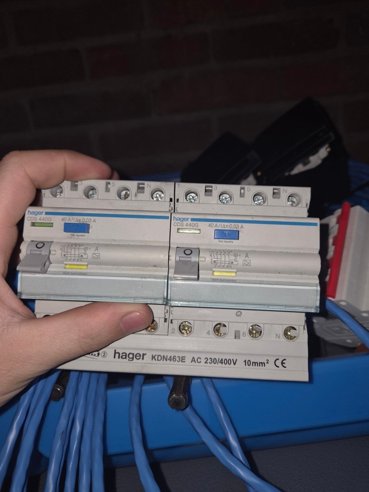 Hager Aardlekschakelaar CDS 440G 40A/0.03A, Ophalen of Verzenden, Zo goed als nieuw, Hager, Aardlekschakelaar