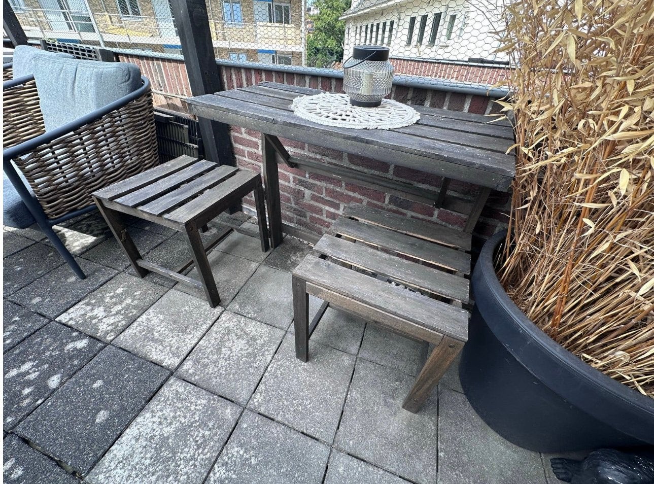 Balkon bankje, Ophalen, Gebruikt, 2 zitplaatsen