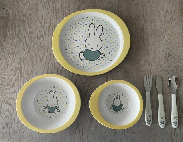 Mepal Nijntje Eetset - Bord, 2 Kommen & Bestek, Kinderen en Baby's, Ophalen, Zo goed als nieuw