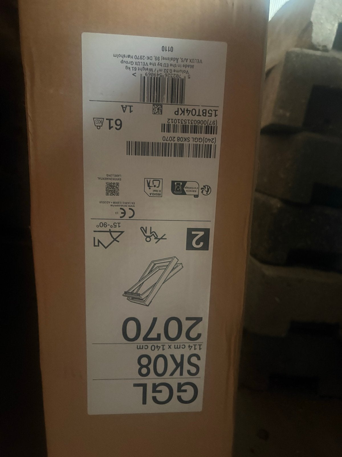 Velux SK08 Dakraam Nieuw in Doos met Indekstuk Kunststof, Ophalen, 80 tot 120 cm, 120 tot 160 cm, Nieuw