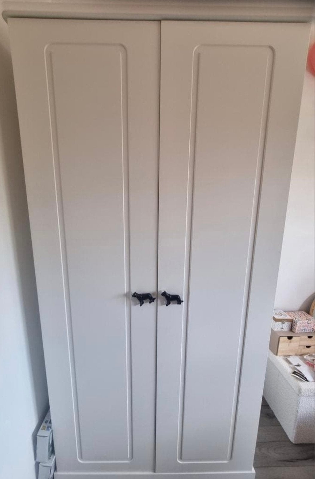 Witte kledingkast en commode, Ophalen, Gebruikt, Kast, 50 tot 70 cm